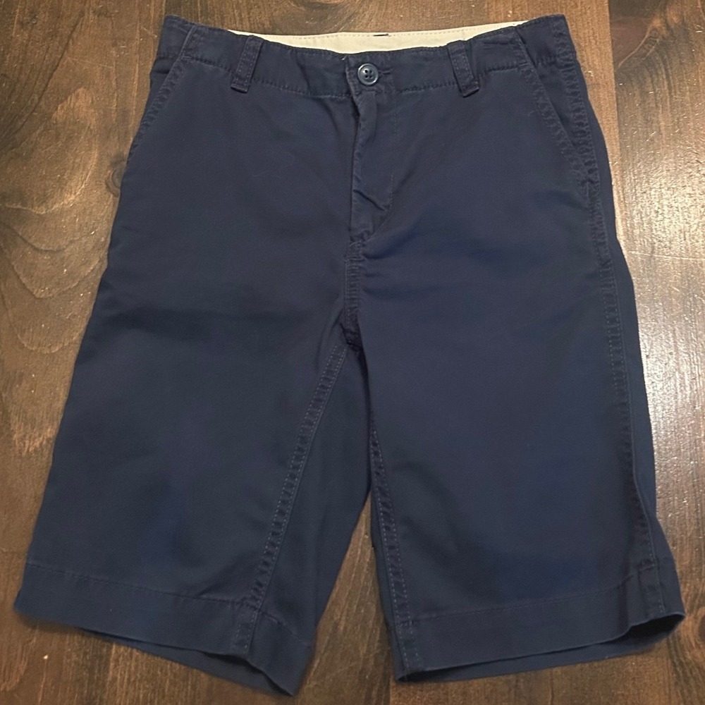 Gap Kids Chino Shorts Boys 10 Regular Navy Blue Adjustable Waist‎ Cotton Preppy